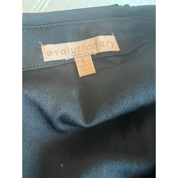 Evolutionary Multicolor Floral and Black Sequin and Mesh Side Zip Up Skirt Sz L - Picture 10 of 12